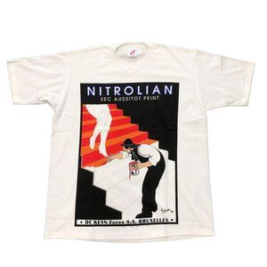 Vintage Nitrolian Sec Aussitot Peint White Single Stitch T-Shirt - Size XL